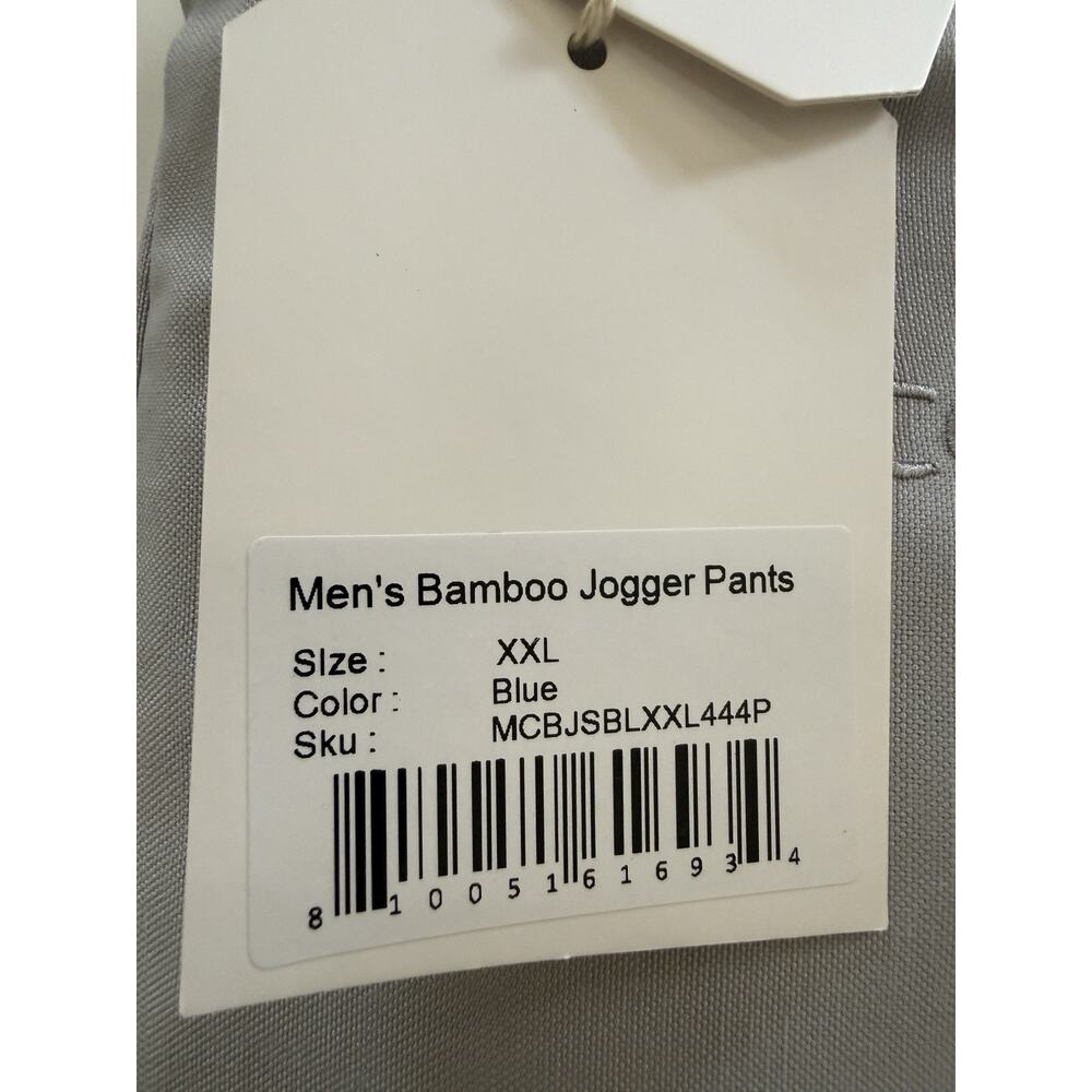 Cozy Earth Luxury Men’s Brushed Bamboo Jogger Pants Blue Size 2X Soft Fit - Picture 4 of 7